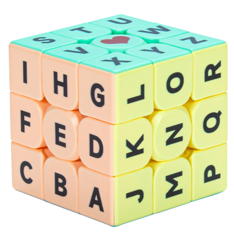 Z Cube UV Print Letters 3x3 Cube Macaron - Sticker → MasterCubeStore