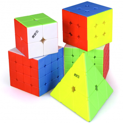 QiYi MS Series Bundle Stickerless - 2x2, 3x3, 4x4, 5x5 & Pyraminx