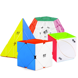 QiYi MoFangGe 4 Magic Cubes Bundle - Megaminx, Pyraminx, Skewb, Ivy Cube